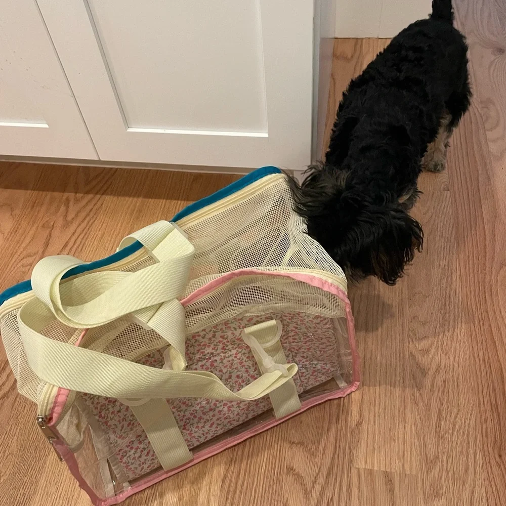 PVC clear pet carrier tote bag